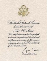 Presidential Memorial Certificate